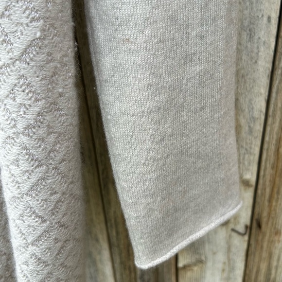 TSE Open Front Shawl Cardigan Cashmere Silk Oatmeal Beige XL - Picture 15 of 16